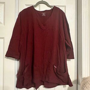 Burgundy Januu scrub top